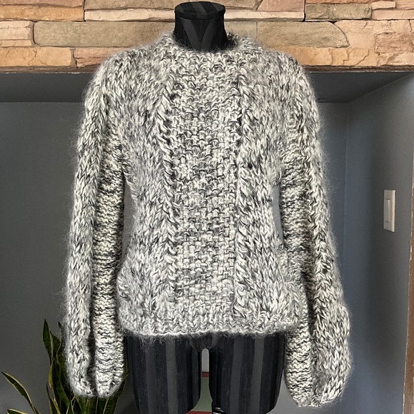 NWOT GANNI Soft Cozy Fisherman Sweater Italy Indie Academia Minimalist Juliard M - Picture 1 of 11